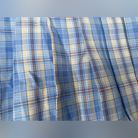 Light Blue & Yellow Plaid Pleated Skirt - Picture 6 of 8